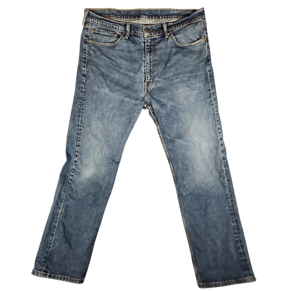 Levi's 505 Regular Fit Jeans Mens 38x30 Blue Excellent Straight Leg‎ Denim